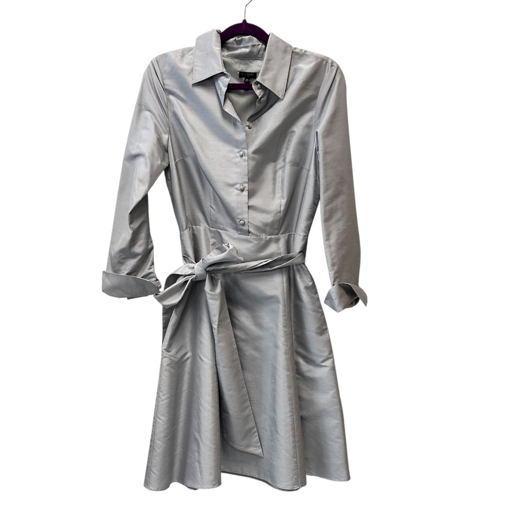 Talbots Silk Matte Taffeta ? Cuffed Sleeve Dress Size 10P